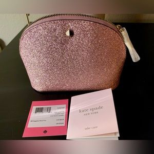 BRAND NEW with TAG - Kate Spade Sparkle Cosmetic Bag in Rose Gold